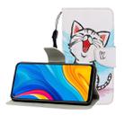 For Huawei Honor Play 3 / Enjoy 10 Colored Drawing Horizontal Flip Leather Case with Holder & Card Slot & Wallet(Red Mouth Cat) - 1