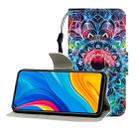 For Huawei Honor Play 3 / Enjoy 10 Colored Drawing Horizontal Flip Leather Case with Holder & Card Slot & Wallet(Mandala) - 1