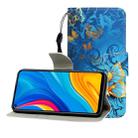 For Huawei Honor Play 3 / Enjoy 10 Colored Drawing Horizontal Flip Leather Case with Holder & Card Slot & Wallet(Jade Butterfly) - 1