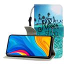 For Huawei Honor Play 3 / Enjoy 10 Colored Drawing Horizontal Flip Leather Case with Holder & Card Slot & Wallet(Blue Coconut Grove) - 1