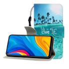 For Huawei Honor Play 3 / Enjoy 10 Colored Drawing Horizontal Flip Leather Case with Holder & Card Slot & Wallet(Coconut Tree) - 1