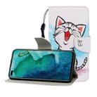 For Huawei Honor V30 / V30 Pro Colored Drawing Horizontal Flip Leather Case with Holder & Card Slot & Wallet(Red Mouth Cat) - 1