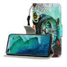 For Huawei Honor V30 / V30 Pro Colored Drawing Horizontal Flip Leather Case with Holder & Card Slot & Wallet(Green Eyes) - 1