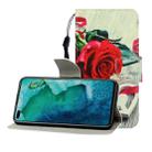 For Huawei Honor V30 / V30 Pro Colored Drawing Horizontal Flip Leather Case with Holder & Card Slot & Wallet(Red Rose) - 1