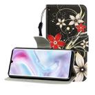 For Xiaomi Note 10 Pro Colored Drawing Horizontal Flip Leather Case with Holder & Card Slot & Wallet(Safflower) - 1