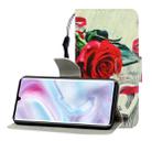 For Xiaomi Note 10 Pro Colored Drawing Horizontal Flip Leather Case with Holder & Card Slot & Wallet(Red Rose) - 1