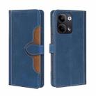 For OPPO Reno9 5G / Reno9 Pro 5G Skin Feel Magnetic Buckle Leather Phone Case(Blue) - 1