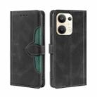 For OPPO Reno9 Pro+ 5G Skin Feel Magnetic Buckle Leather Phone Case(Black) - 1