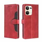 For OPPO Reno9 Pro+ 5G Skin Feel Magnetic Buckle Leather Phone Case(Red) - 1