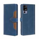 For TCL 40R 5G Skin Feel Magnetic Buckle Leather Phone Case(Blue) - 1