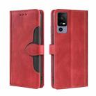 For TCL 40R 5G Skin Feel Magnetic Buckle Leather Phone Case(Red) - 1