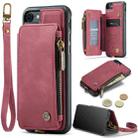 For iPhone SE 2022 / SE 2020 / 7 / 8 CaseMe C20 Multifunctional RFID Leather Phone Case(Red) - 1