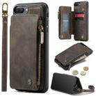 For iPhone 7 Plus / 8 Plus CaseMe C20 Multifunctional RFID Leather Phone Case(Dark Coffee) - 1