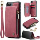 For iPhone 7 Plus / 8 Plus CaseMe C20 Multifunctional RFID Leather Phone Case(Red) - 1