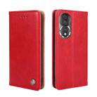 For Honor 80 Non-Magnetic Retro Texture Flip Leather Phone Case(Red) - 1