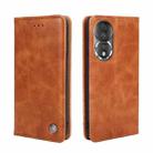 For Honor 80 Non-Magnetic Retro Texture Flip Leather Phone Case(Brown) - 1