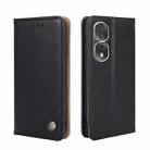 For Honor 80 Pro Non-Magnetic Retro Texture Flip Leather Phone Case(Black) - 1