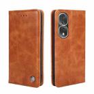 For Honor 80 Pro Non-Magnetic Retro Texture Flip Leather Phone Case(Brown) - 1