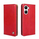 For Huawei nova 10 SE Non-Magnetic Retro Texture Flip Leather Phone Case(Red) - 1