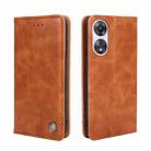 For OPPO A58 5G Non-Magnetic Retro Texture Flip Leather Phone Case(Brown) - 1