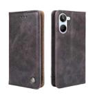 For Realme 10 4G Non-Magnetic Retro Texture Flip Leather Phone Case(Grey) - 1