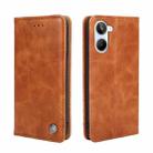 For Realme 10 4G Non-Magnetic Retro Texture Flip Leather Phone Case(Brown) - 1