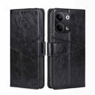 For OPPO Reno9 5G / Reno9 Pro 5G Geometric Stitching Horizontal Flip Leather Phone Case(Black) - 1