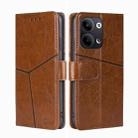 For OPPO Reno9 5G / Reno9 Pro 5G Geometric Stitching Horizontal Flip Leather Phone Case(Light Brown) - 1