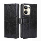 For OPPO Reno9 Pro+ 5G Geometric Stitching Horizontal Flip Leather Phone Case(Black) - 1