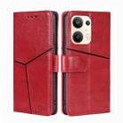 For OPPO Reno9 Pro+ 5G Geometric Stitching Horizontal Flip Leather Phone Case(Red) - 1