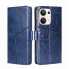 For OPPO Reno9 Pro+ 5G Geometric Stitching Horizontal Flip Leather Phone Case(Blue) - 1