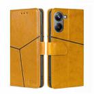 For Realme 10 Pro 5G Geometric Stitching Horizontal Flip Leather Phone Case(Yellow) - 1