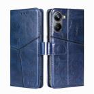 For Realme 10 Pro 5G Geometric Stitching Horizontal Flip Leather Phone Case(Blue) - 1