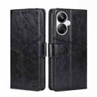 For Realme 10 Pro+ 5G Geometric Stitching Horizontal Flip Leather Phone Case(Black) - 1