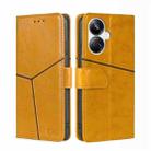 For Realme 10 Pro+ 5G Geometric Stitching Horizontal Flip Leather Phone Case(Yellow) - 1