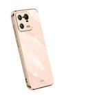 For Xiaomi 13 Pro XINLI Straight 6D Plating Gold Edge TPU Phone Case(Pink) - 1