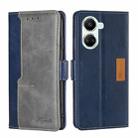 For Huawei nova 10 SE Contrast Color Side Buckle Leather Phone Case(Blue+Grey) - 1