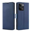 For OPPO Reno9 5G / Reno9 Pro 5G Ultra-thin Voltage Side Buckle Horizontal Flip Leather Phone Case(Blue) - 1