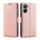 For Realme 10 Pro 5G Ultra-thin Voltage Side Buckle Horizontal Flip Leather Phone Case(Rose Gold) - 1