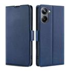 For Realme 10 Pro 5G Ultra-thin Voltage Side Buckle Horizontal Flip Leather Phone Case(Blue) - 1