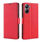 For Realme 10 Pro 5G Ultra-thin Voltage Side Buckle Horizontal Flip Leather Phone Case(Red) - 1