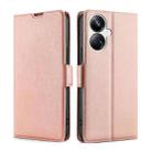 For Realme 10 Pro+ 5G Ultra-thin Voltage Side Buckle Horizontal Flip Leather Phone Case(Rose Gold) - 1