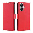 For Realme 10 Pro+ 5G Ultra-thin Voltage Side Buckle Horizontal Flip Leather Phone Case(Red) - 1