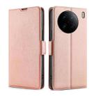 For vivo X90 Pro 5G Ultra-thin Voltage Side Buckle Horizontal Flip Leather Phone Case(Rose Gold) - 1