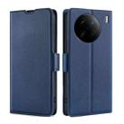 For vivo X90 Pro 5G Ultra-thin Voltage Side Buckle Horizontal Flip Leather Phone Case(Blue) - 1