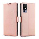 For TCL 40R 5G Ultra-thin Voltage Side Buckle Horizontal Flip Leather Phone Case(Rose Gold) - 1