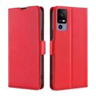 For TCL 40R 5G Ultra-thin Voltage Side Buckle Horizontal Flip Leather Phone Case(Red) - 1