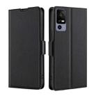 For TCL 40R 5G Ultra-thin Voltage Side Buckle Horizontal Flip Leather Phone Case(Black) - 1