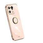 For Xiaomi 13 Pro XINLI Straight Edge 6D Electroplate TPU Phone Case with Ring Holder(Pink) - 1