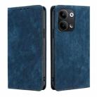 For OPPO Reno9 5G / Reno9 Pro 5G RFID Anti-theft Brush Magnetic Leather Phone Case(Blue) - 1